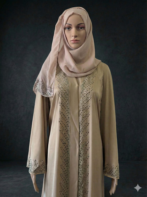 Inara Cream Frock Abaya — alternate view