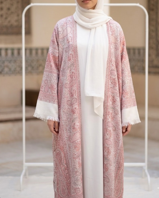 Blush Pink Pashmina Abaya