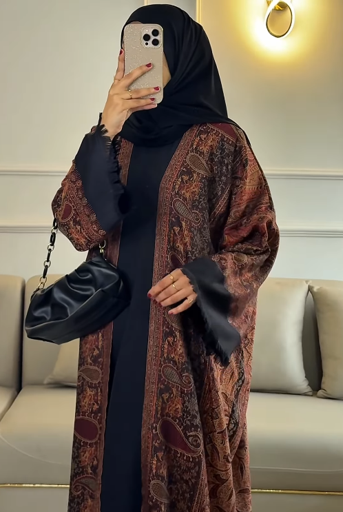 Pashmina Abaya - Dark Brown