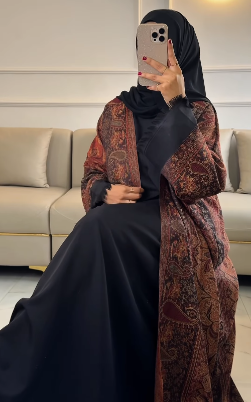 Pashmina Abaya - Dark Brown