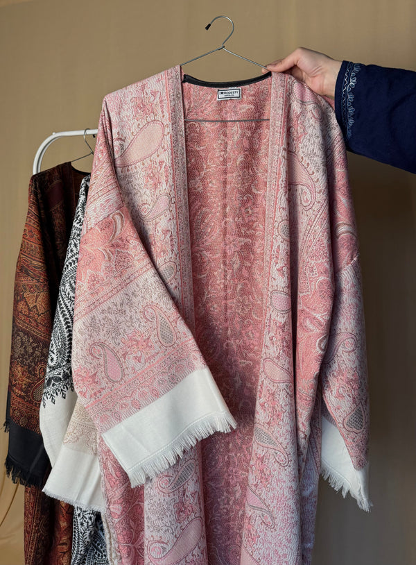 Blush Pink Pashmina Abaya — alternate view