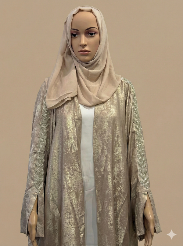 Muneera Golden Abaya — alternate view