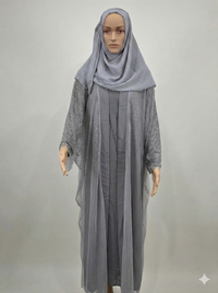 Sadaf Abaya Ash Grey