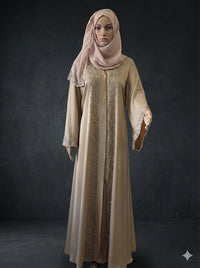 Inara Cream Frock Abaya