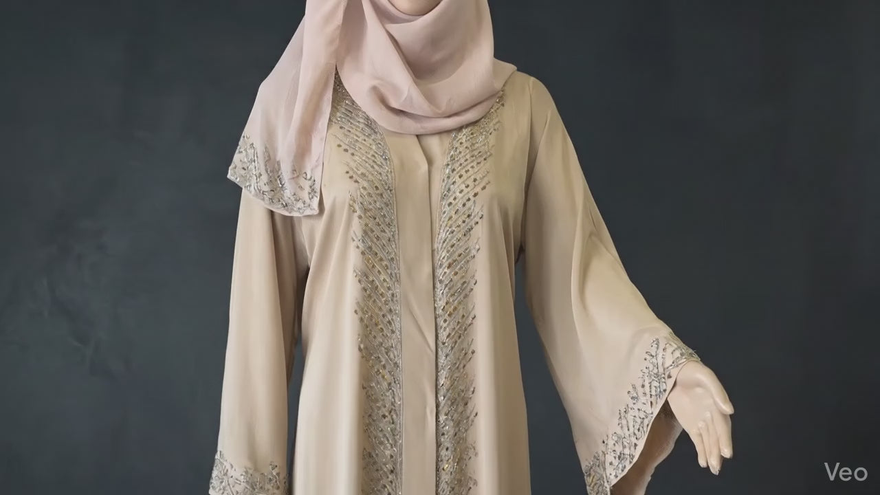 Inara Cream Frock Abaya